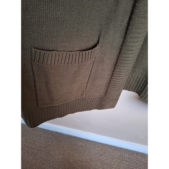 Sonoma Womans 4X Olive Green Open Front Cardigan Coastal Tunic Sweater - Picture 5 of 12